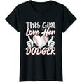 thumbnail image 1 of Sam Soft Girls Loves Her Dodger Baseball Sport Cute T-Shirt Full Size S-5Xl, 1 of 5