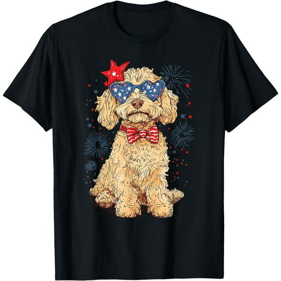 Sam Soft Goldendoodle 4th of July Patriotic Golden Doodle Dog Women T-Shirt, Unisex Tee All Size S-5XL