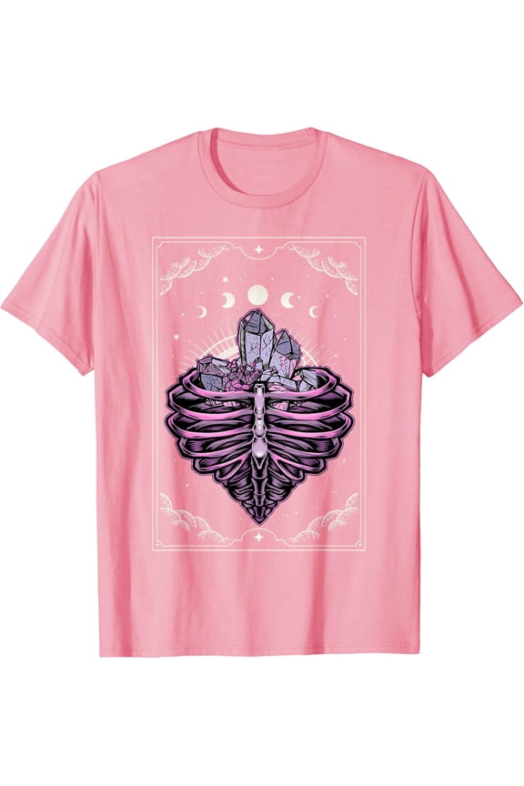 Goth Pastel Goth Aesthetic Skeletons Bones Crystal T-Shirt