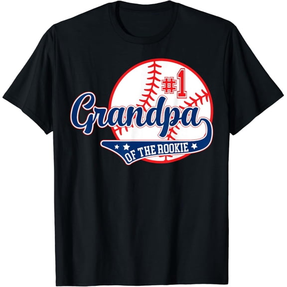 Sam Soft Grandpa Rookie Of Year 1St Birthday Baseball Theme Matching T-Shirt Full Size S-5Xl