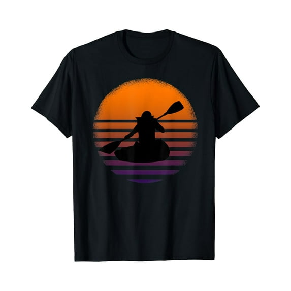 Sam Soft Great Kayaker Silhouette Kayak Paddle Gift T-Shirt, Gift For Friend, Full Size S-5Xl