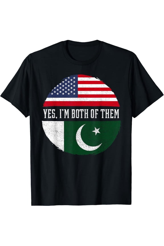 Half American Half Pakistani Usa Flag Pakistan Heritage Dna T-Shirt