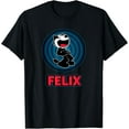 thumbnail image 1 of Sam Soft Happy Felix Cat Cartoon Circle Retro Felix Cat Comics T-Shirt, 1 of 5