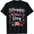thumbnail image 1 of Sam Soft Happy Mother's Day Mommy Cute Floral Black T-Shirt Unisex Cotton Tee, Full Size S-5XL, 1 of 5