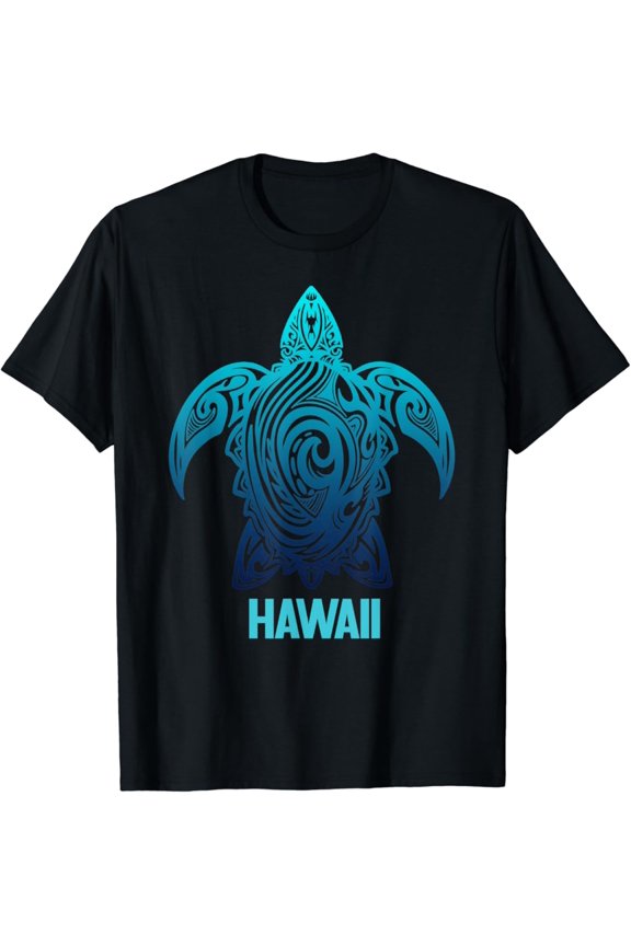 Hawaii Tribal Sea Turtle Hawaiian Surfer Scuba Diving Diver T-Shirt Full Size S-5Xl