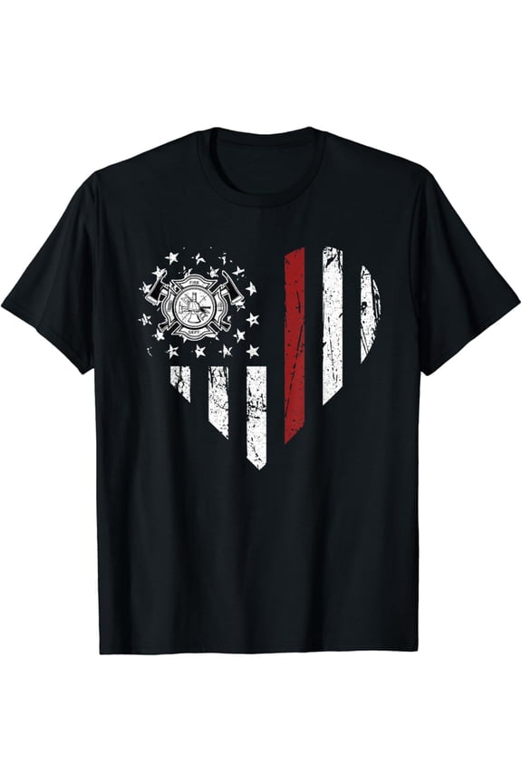 Heart Firefighter EMT Department Vintage Fireman Men Women T-Shirt Full Size S-5XL