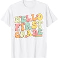 thumbnail image 1 of Sam Soft Hello First Grade Team 1St Grade Teacher Girl Back To School T-Shirt, 1 of 4