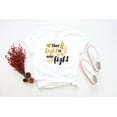 thumbnail image 1 of Sam Soft Her Fight Is Our Light Shirt, Cancer Fighter Shirt, Cancer Woman Shirt, Cancer Awareness Shirt, Pink Ribbon Shirt, Motivational Shirt, 1 of 2