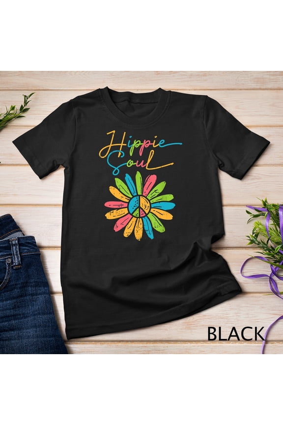 Hippie Soul Peace Flower Retro Floral Hippi Hippy Women T-Shirt Unisex T-Shirt