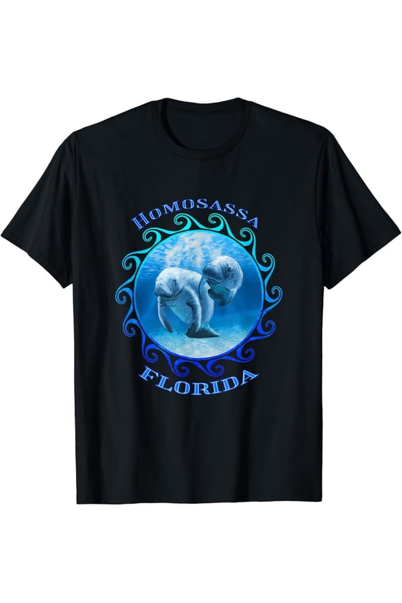 Homosassa Florida Vacation Swimming Manatees T-Shirt Unisex Cotton Tee Full Size S-5XL