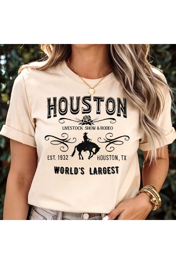 Houston Livestock Show and Rodeo Shirt,Retro Cowgirl T-shirt,Rodeo Relaxed Shirt,Wild West Gift,Rodeo Country Western Shirts Cowgirls ShirtFull Size S-5XL