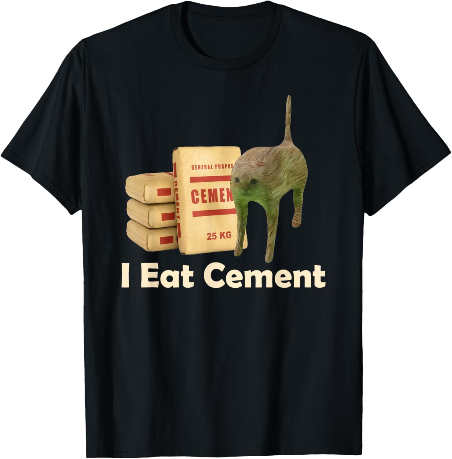 Sam Soft I Eat Cement Cursed Cat Funny Oddly Specific T-Shirt - Walmart.com