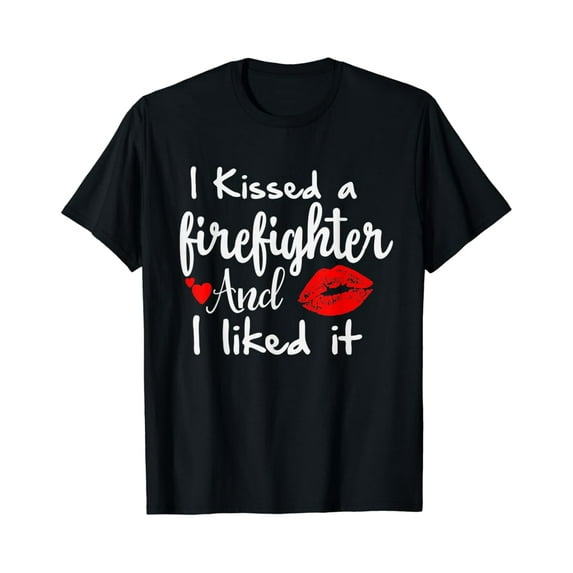 Sam Soft I Kissed a Firefighter and I liked it | Fireman gift T-Shirt Full Size S-5XL