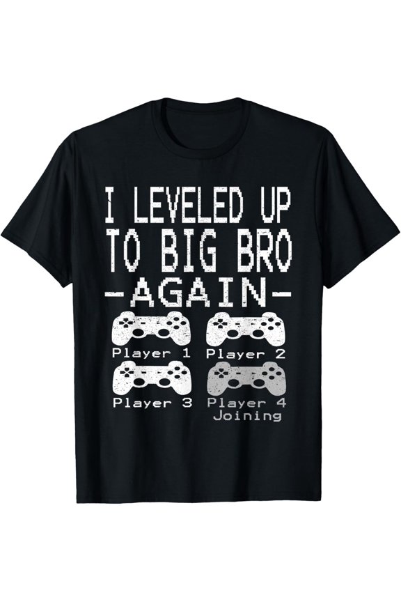I Leveled Up To Big Brother Again Shirt Big Brother Est 2022 T-Shirt