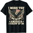 thumbnail image 1 of Sam Soft I Miss The America I Grew Up In Retrro Vintage American Flag T-Shirt, 1 of 5