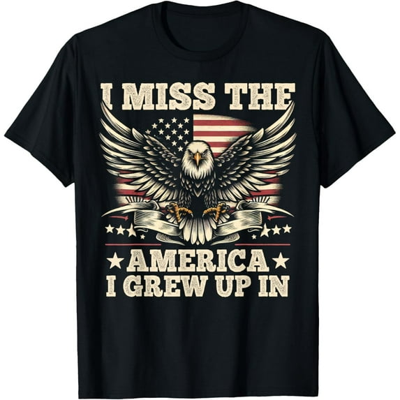 Sam Soft I Miss The America I Grew Up In Retrro Vintage American Flag T-Shirt