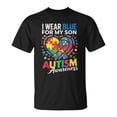 thumbnail image 1 of Sam Soft I Wear Blue For My Son Autism Awareness For Autism Mom T-Shirt, 1 of 5