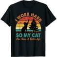 thumbnail image 1 of Sam Soft I Work Hard So My Cat Can Have a Better Life Sunset Vintage T-Shirt, 1 of 5