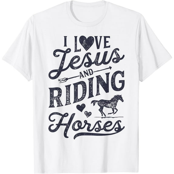 Sam Soft I love Christ Riding Horses T shirt Horse Women Girls Gifts