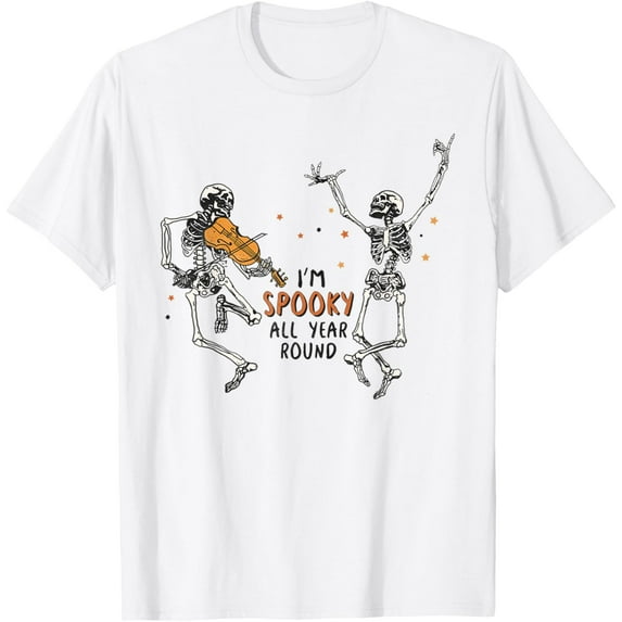 Sam Soft I'm Spooky All year Long Dancing Skeletons Party T-Shirt