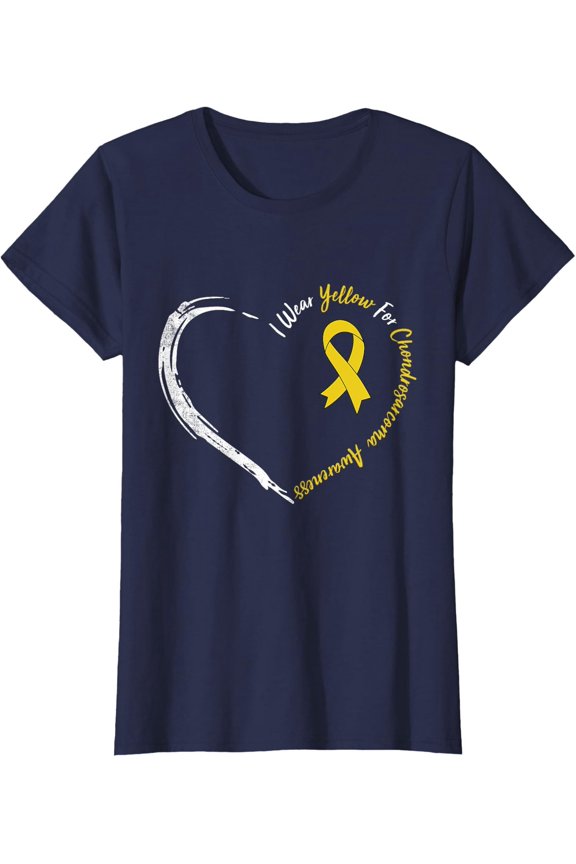 In July We Wear Yellow Chondrosarcoma Awareness Ladies' Crewneck T-Shirt Full Size S-5XL