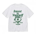 thumbnail image 1 of Sam Soft Invest In Yourself This Year White T-Shirt Unisex Cotton Tee, Full Size S-5XL, 1 of 4