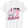 thumbnail image 1 of Sam Soft It's My 7th Birthday Cute Cat Kitten 7 Years Old Girls T-Shirt, 1 of 4