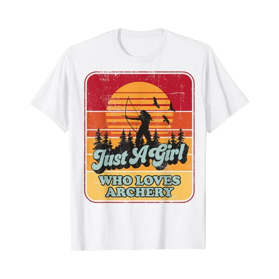 Sam Soft Just A Girl Who Loves Archery Archer Retro Vintage Gift Bow T-Shirt, Gift For Friend, Full Size S-5Xl