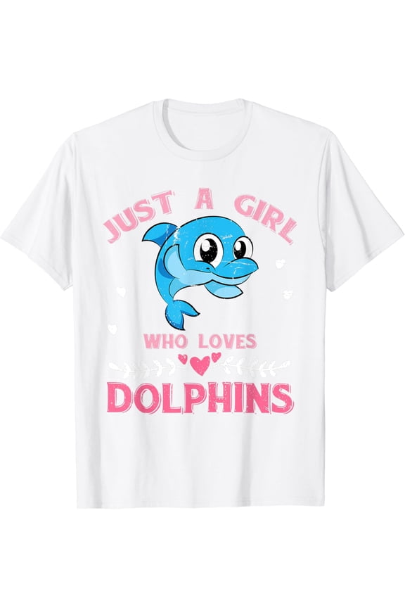 Just A Girl Who Loves Dolphins Women Retro Dolphin T-Shirt
