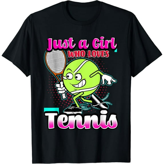 Sam Soft Just A Girl Who Loves Tennis Quote For Tennis Player T-Shirt Full Size S-5Xl