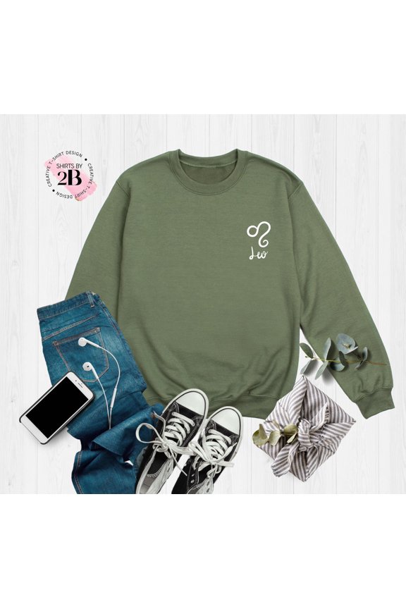 Leo Zodiac Sign Shirt, Leo , Birthday Gift, Astrology Lover Gift, Horoscope Sweatshirt, Leo Sign Pocket Design