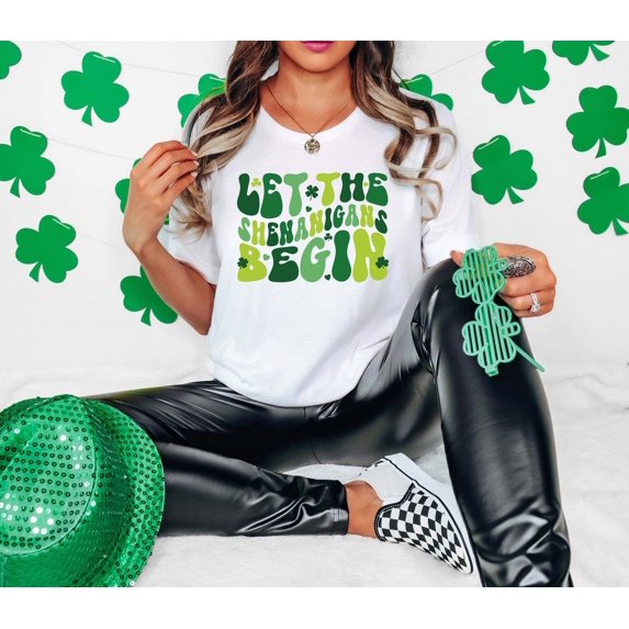 Sam Soft Let The Shenanigans Begin Shirt, Shenanigans Shirt, St. Patrick's Day T-Shirt, St. Patty's Day Shirt, Womens Lucky Team T-Shirt