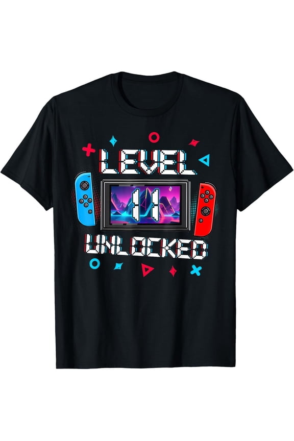 Level 11 Unlocked Gamer 11Th Birthday Gift Video Game Boys T-Shirt