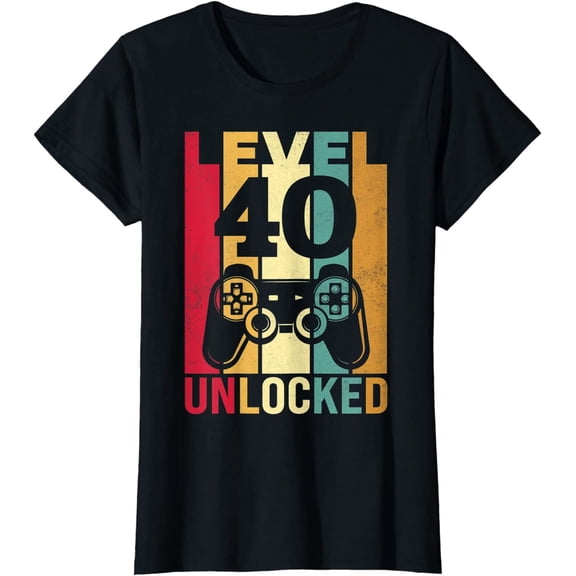 Sam Soft Level 40 Unlocked Him Men Bday Turning 40Th T-Shirt