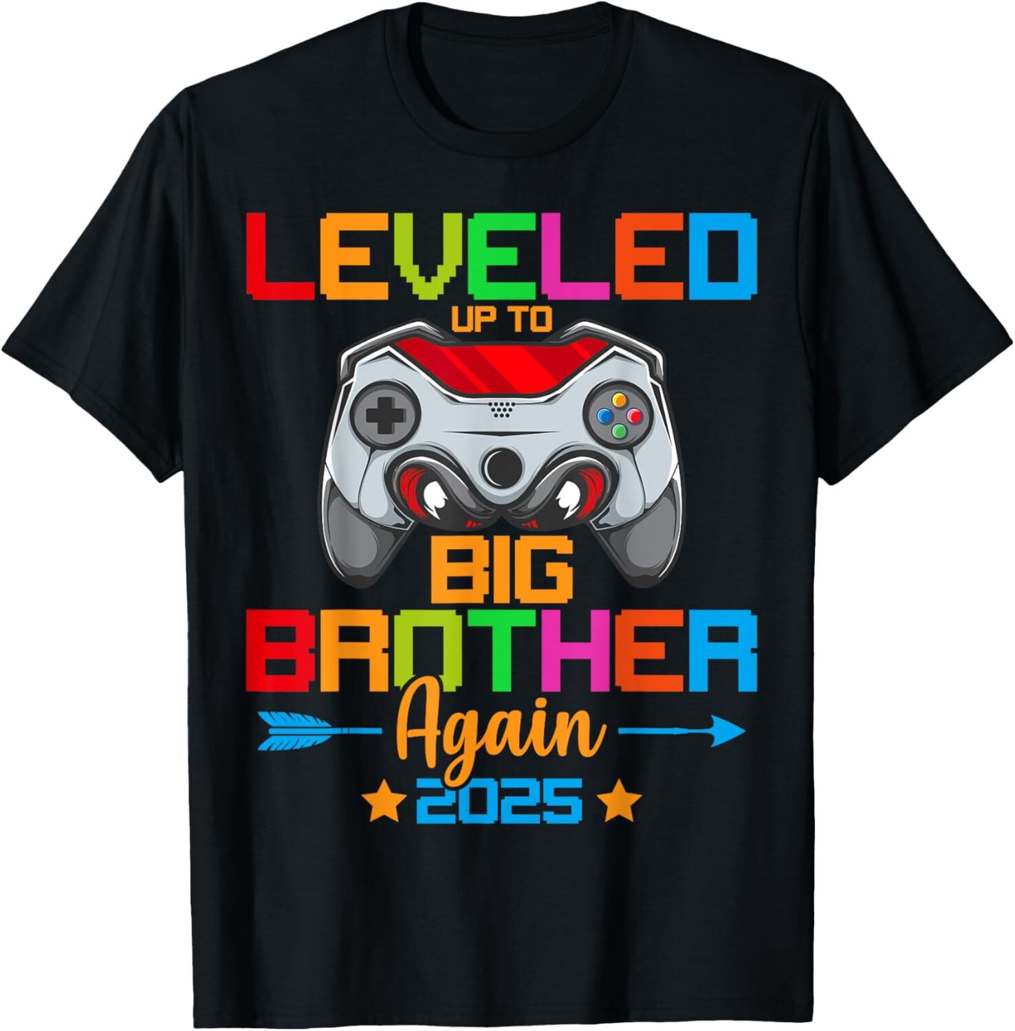 Sam Soft Leveled Up To Big Brother Again 2025 Gamer Boys T-Shirt ...
