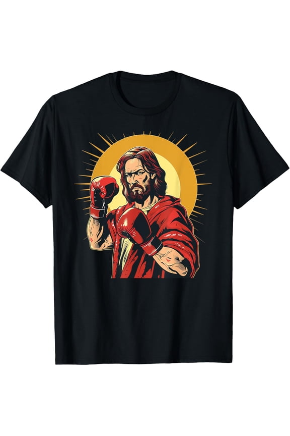 Lord Christ And God In Boxing Ring Costume For Sports Fans T-Shirt