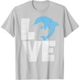 thumbnail image 1 of Sam Soft Love Heart Dolphins T-Shirt Dolpin Lover Ocean Sea Animal, 1 of 5