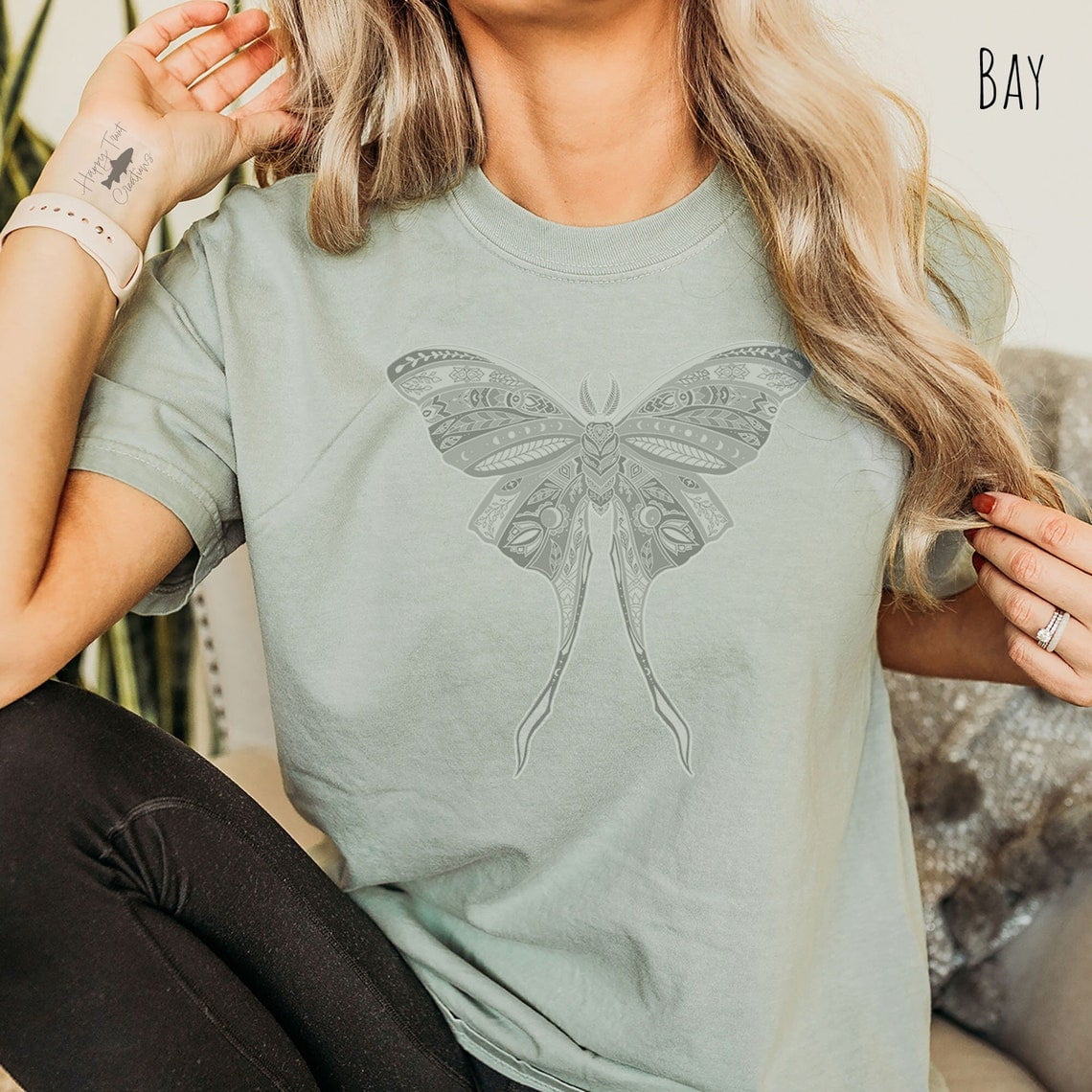 Sam Soft Luna Moth Shirt | Fairycore Aesthetic Butterfly Clothing | S ...