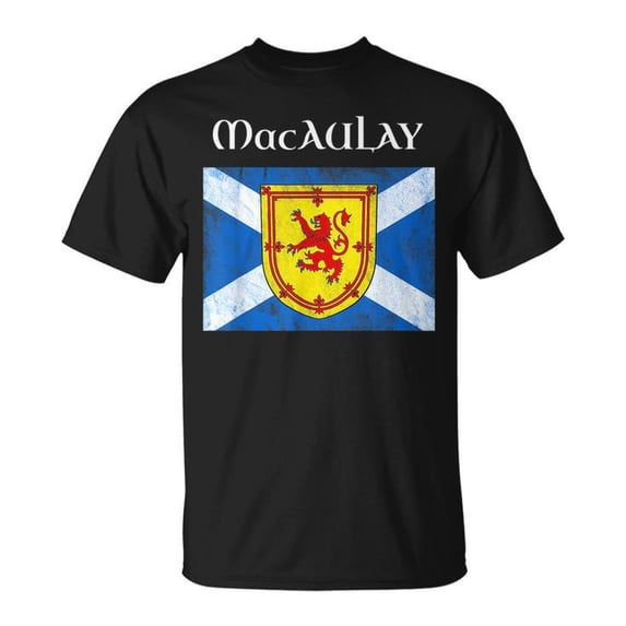 Sam Soft Macaulay Scottish Clan Name Gift Scotland Flag Festival Unisex T Shirt