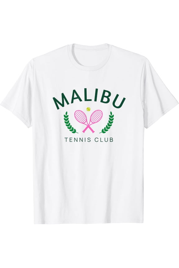 Malibu California Preppy Tennis Club T-Shirt Full Size S-5Xl