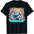 thumbnail image 1 of Sam Soft Manatee Love Baby And Mom Sirenian Manatees Hearts T-Shirt, 1 of 5