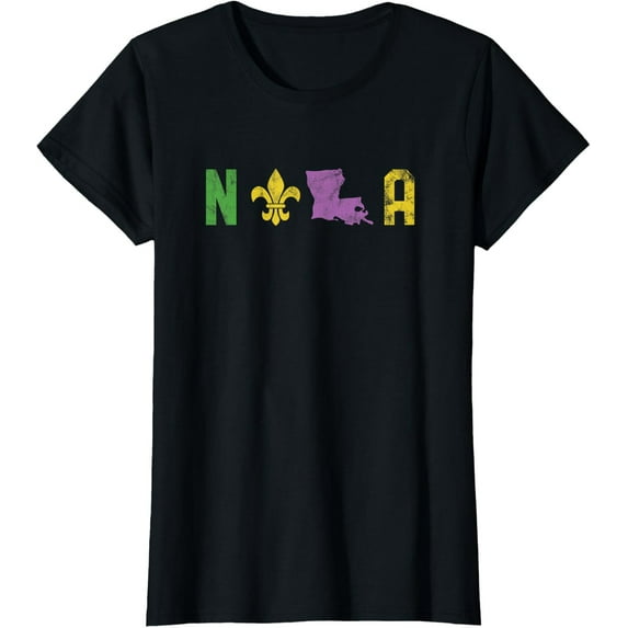 Sam Soft Mardi Gras Nola New Orleans Vintage Party Gift Ladies' Crewneck T-Shirt Full Size S-5XL