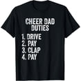 thumbnail image 1 of Sam Soft Mens Cheerleading Papa Cheer Dad Duties Drive Pay Clap T-Shirt Full Size S-5Xl, 1 of 5