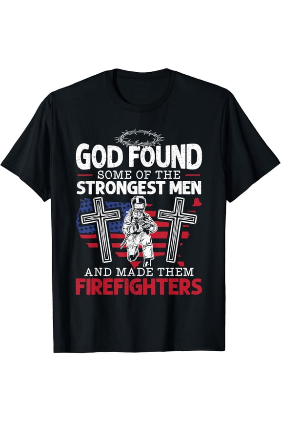 Mens Christian Firefighter Fire Department Fire Service T-Shirt Full Size S-5XL