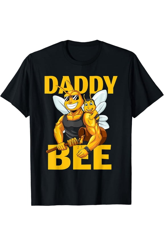 Mens Daddy Bee Beekeeping Honey Dad With Son Boy As Father T-Shirt, Gift For Friend, Full Size S-5Xl