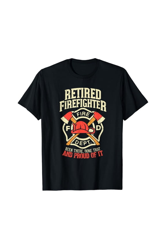 Mens Heroic Retired Firefighter T Shirt Fireman Gift Idea Full Size S-5XL