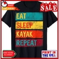 thumbnail image 1 of Sam Soft Mens Kayaking Eat Sleep Kayak Repeat Gift Unisex T-Shirt, 1 of 5