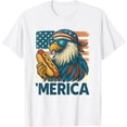 thumbnail image 1 of Sam Soft Merica Eagle Hotdog USA Flag 4th Of July Patriotic T-Shirt - White Unisex Cotton Tee, Full Size S-5XL, 1 of 4
