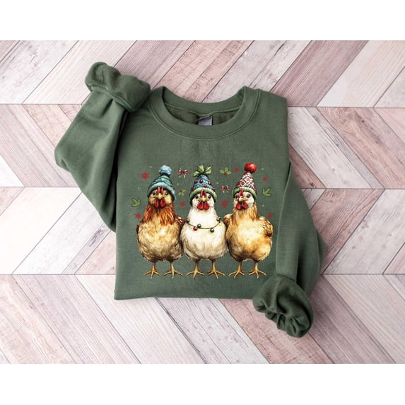 Sam Soft Merry Chicken Sweatshirt, Chicken Shirt, Chicken Mom Shirt, Chicken Lover Shirt, Chicken Shirt