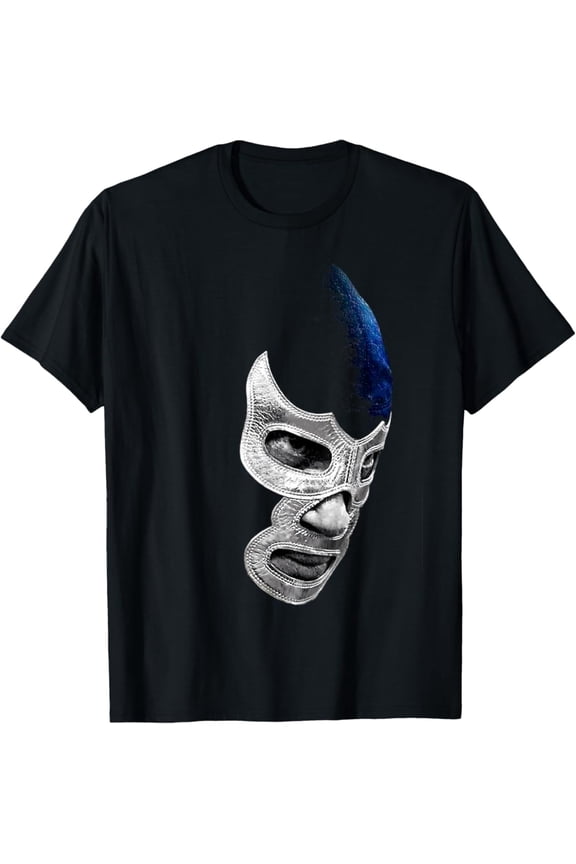 Mex-Art Demon Blue Lucha Libre Mexican Wrestler Legend T-Shirt, Gift For Friend, Full Size S-5Xl